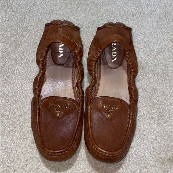 Prada Baller Flats - Brown - Picture 1 of 6